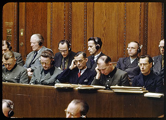 Detail of the dock at the Nuremberg Doctors’ Trial