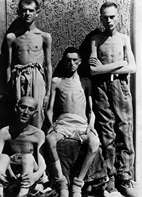 Group of male prisoners after liberation 