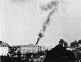 Smoke from the crematoria ovens above the Hadamar gassing facility, 1941 