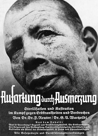 Titel: F. Reuter/G. A. Waetzoldt: Aufartung durch Ausmerzung. Sterilisation und Kastration im Kampf gegen Erbkrankheiten und Verbrechen, Berlin 